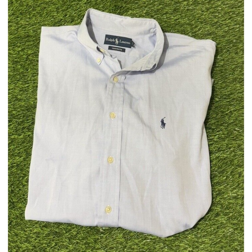 Ralph Lauren Yarmouth  Shirt Blue Solid  Size 16.5 (34/35) Watch Pics‎ For measu